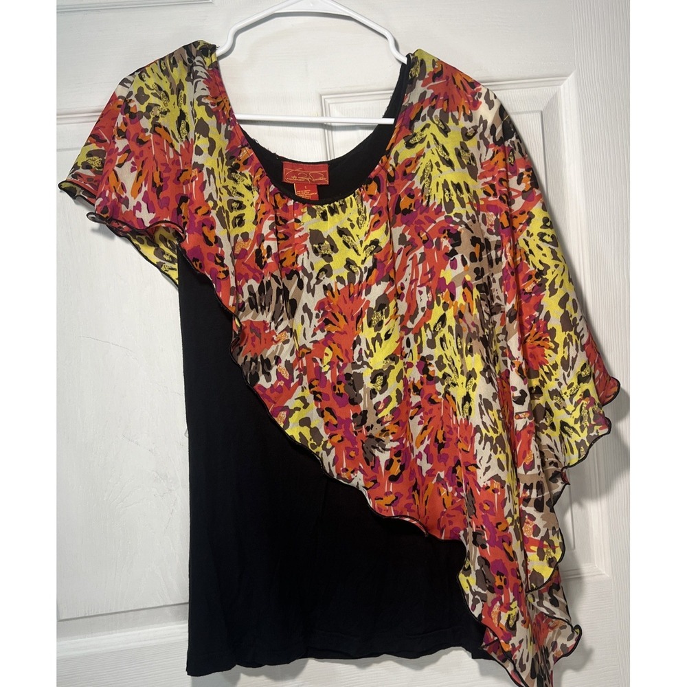 Rare Miss Universe 2006 Zuleyka Rivera Puerto Rico Floral‎ Shift Top Size Large